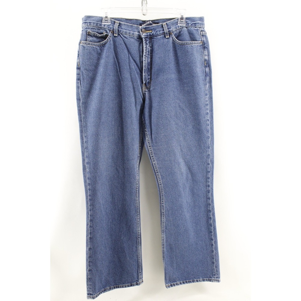Nautica Blue Jeans Women Size 14 Stretch Medium‎ Wash High Rise 14x30